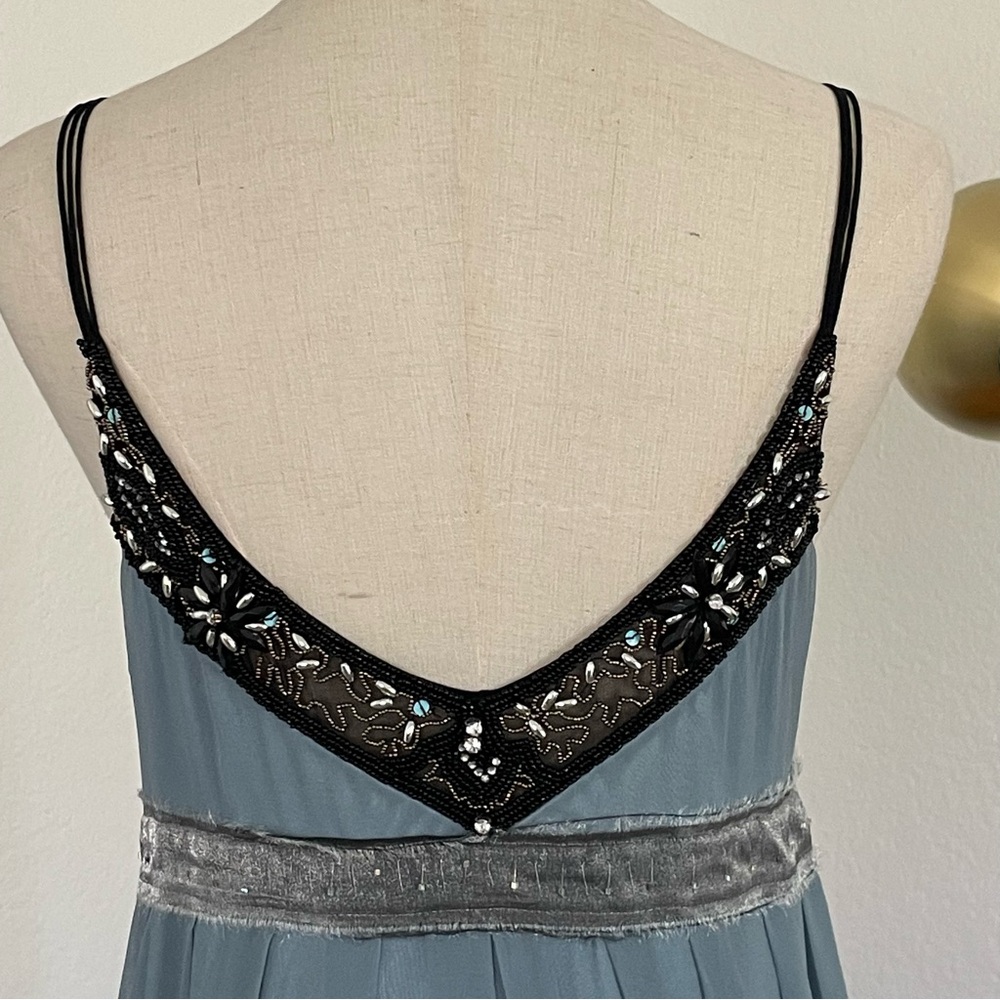 SOLD Vintage Y2K Sue Wong Fairy Beaded Embellished Silk Midi Dress - Picture 7 of 12